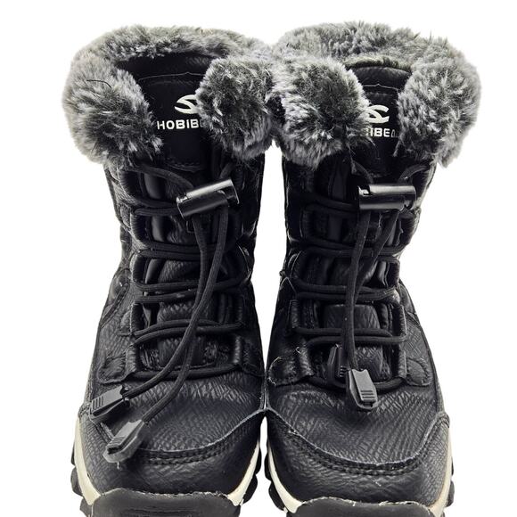 Hobibear 2 Girls Fur Insulated Water Resistant Lace Up Snow Boots Shoes Winter - Picture 2 of 5